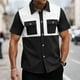 thumbnail image 1 of pstuiky camisetas de hombre, Blusa de manga corta con cuello alto y botones para hombre de Europa y América camisetas de hombre xl, 1 of 9
