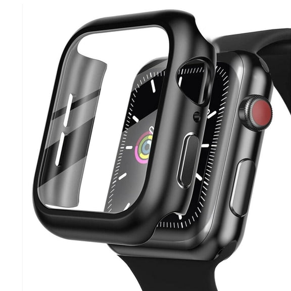 Case Tempered Glass Screen Protector For Apple Watch Series 6 (40mm) / SE 3 & 2 & 1 (40mm) / Series 5 (40mm) / Series 4 (40mm) - SuperGuardZ TPU Shockproof Protective Guard Shield Cover Armor Black