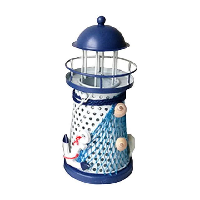 EZLIFE Faro de madera, decoración de playa, faro náutico, mini adorno para decoración del hogar, de J4B7