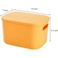 Colorful Stackable Storage Bins with Lid and Handles 4 Pack Plastic