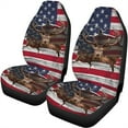 thumbnail image 4 of Jiueut 3D Deer American Flag Print Auto Seat Covers Full Set, Non-Fading Auto Front Seat and Rear Seat Protector Washable Vehicle Accessories Fit for SUV, Van, Truck, Sedan, 4 of 7
