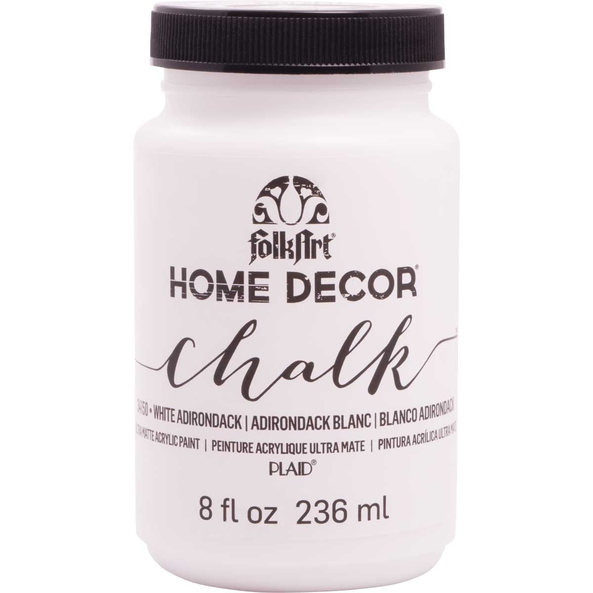FolkArt 34150 Home Décor Chalk Acrylic Paint, Matte, White Adirondack, 8 fl oz