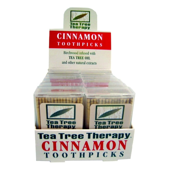Tea Tree Therapy Toothpicks Cinnamon - 100 Toothpicks - Case of 12