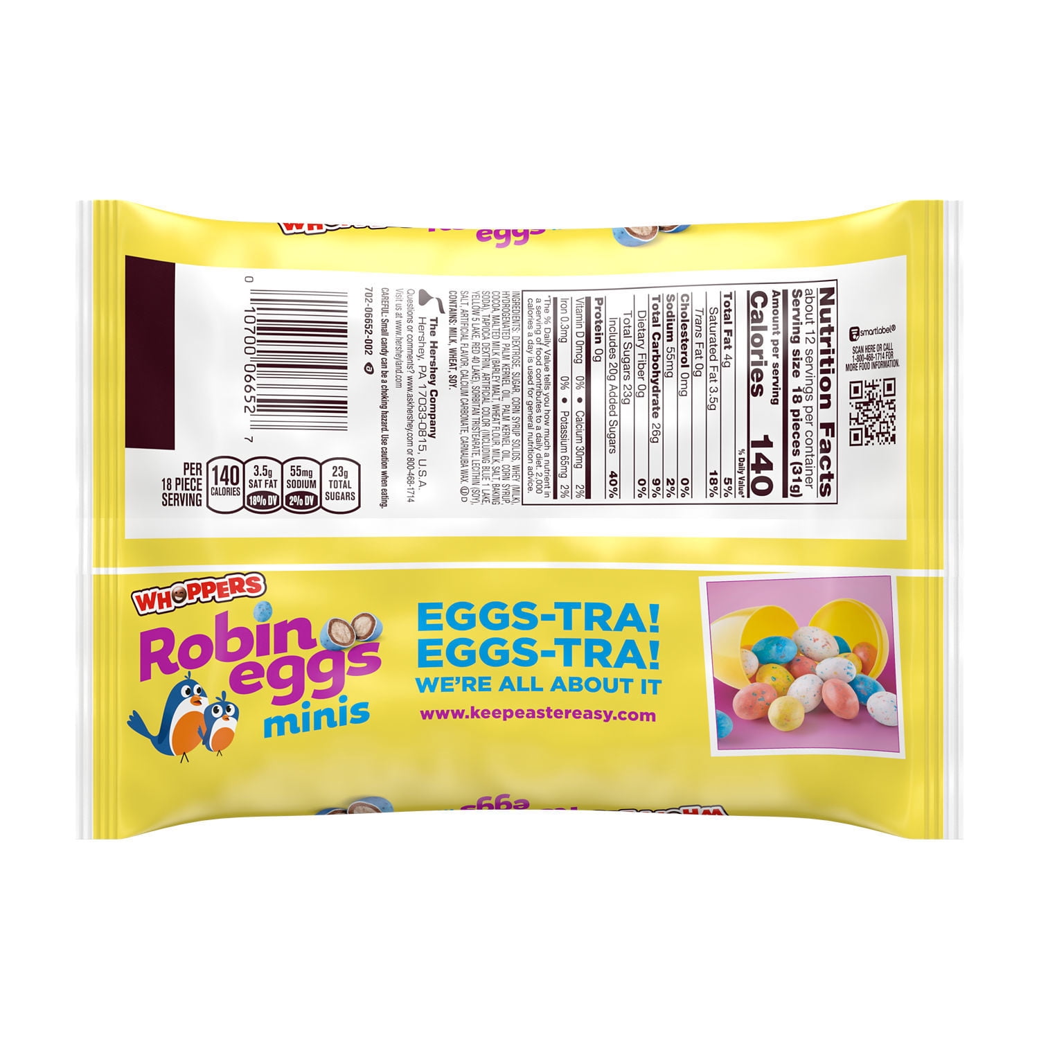 (3 pack) WHOPPERS Robin Eggs Minis Malted Milk Balls, Easter Candy Bag, 13 oz