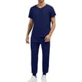 thumbnail image 5 of Garbnen Uniform Women and Man Scrubs Set Unisex Stretch Zipper Short Sleeve Top Scrub Pants Nurse Uniforms Set with Pocket, 5 of 5