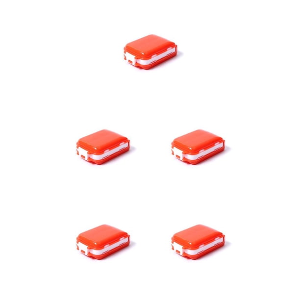 Wosthever Caja de pastillas Contenedor Semanal Organizador de tabletas Estuche de almacenamiento Tabletas Divisor Senderismo Camping Interior Exterior naranja 5piezas Wosthever CBP193474