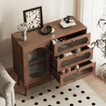 thumbnail image 4 of YINGYING  Modern Sideboard Buffet Cabinet, 39.37 Coffee Bar Cabinet with 3 Drawers & Door, Wooden Accent Cabinet with Shelves, Kitchen Storage Cabinet for Living Room, Entryway, 4 of 12
