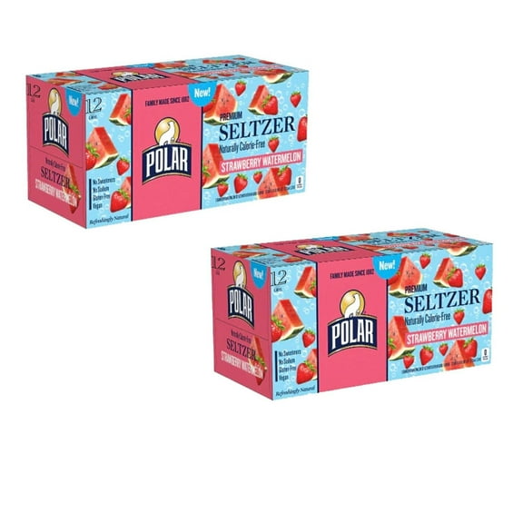 Polar Seltzerade Sparkling Water 12 fl oz by LMHF (24 Pack, Strawberry Watermelon)