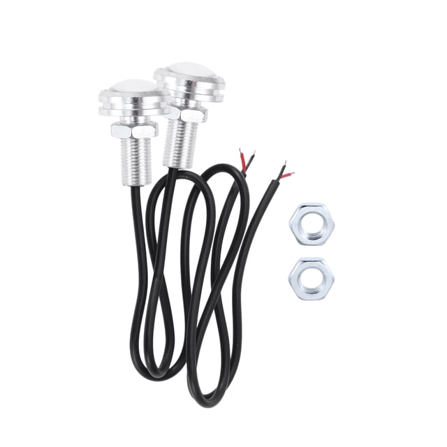 Luces de matrícula amarillas impermeables y a prueba de lluvia de 12V para automóvil y motocicleta, 2 piezas