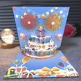 thumbnail image 2 of GQDIN Fireworks Birthday Cards, 3D Pop Up Blowable Cake Greeting Cards with Lights Music, Happy Birthday Gifts for Women Men Kids Mom Dad Grandma, 2 of 4