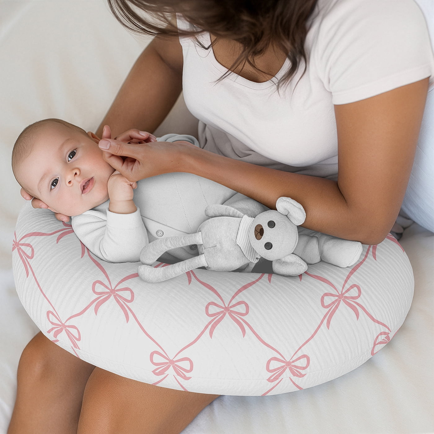 Sweet Jojo Designs Ballerina and Ballet Bows Girl 2 Pack Muslin 100% Cotton Nursing Pillow Covers