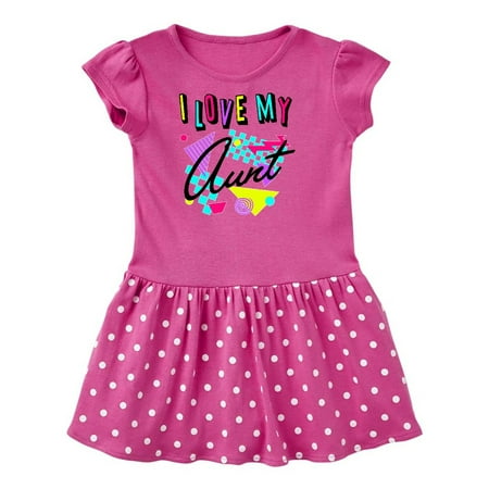 

Inktastic I Love my Aunt- 80s retro style Gift Toddler Girl Dress