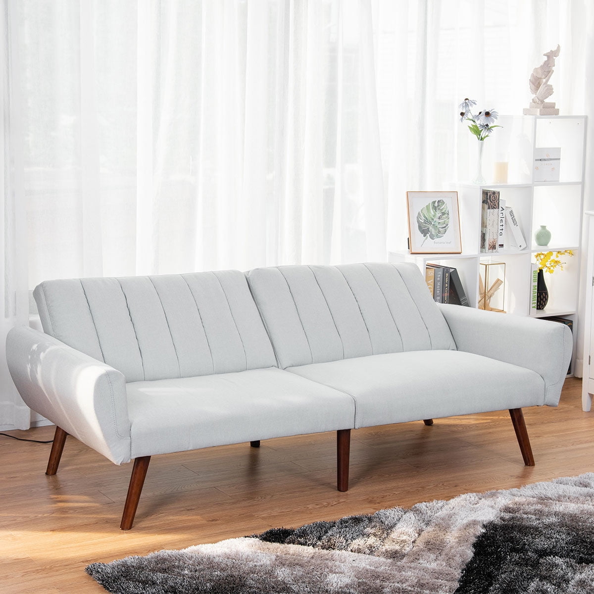 Sofa Futon Bed Couch Sleeper Convertible Mattress Premium Linen