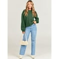 thumbnail image 2 of Sweat-shirt à Manches Longues pour Femmes Casual Col Rond Pull à Capuche en Molleton, 2 of 6
