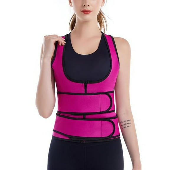 Odeerbi Corset Top for Women Shapewear Bodyshaper Tummy Control Waist Trainer Waist Adjustable Zipper Body Shaper Abdo Red