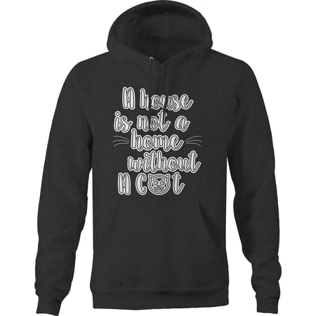 A house is not a home without a Cat Love Pet Hoodie for Big Men 3XL Dark Grey