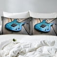 thumbnail image 4 of Erosebridal Musical Instrument Guitar Duvet Cover Full,Wooden Stripes Comforter Cover Full,Melody Bedroom Decor,Reversible,3-Piece(No Comforter), 4 of 6