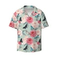 thumbnail image 3 of Goofa Roses and Butterflies Printed Men's Casual Short-sleeved Shirt,Lightweight Breathable Button-down,Summer Casual men's top,Versatile Fashion shirt-Small, 3 of 7