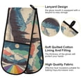 thumbnail image 2 of Yayeee Double Oven Mitt Kitchen Heat Resistant Baking 35" x7" Quilted Glove, Colorful Road at Night, 2 of 6