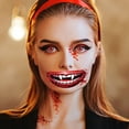 Watonic Scary Big Mouth, Temporary Tattoo,2024 Halloween Realistic Face