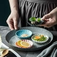 thumbnail image 4 of 3.5 Inches Flower Shape Ceramic Sauce Dish,Mini Side Seasoning Dish,Condiment Dishes/Sushi Soy Dipping Bowl,Snack Serving Dishes,Porcelain Small Saucer Set(Set of 4), 4 of 6