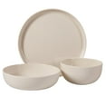thumbnail image 2 of Gibson Home Candy Skies 12 Piece Unbreakable Wheat Straw Melamine Plates and Bowls Dinnerware Set - Outdoor, Camping, & Everyday Use - Matte Exterior/Shiny Interior Taupe Cream, 2 of 10