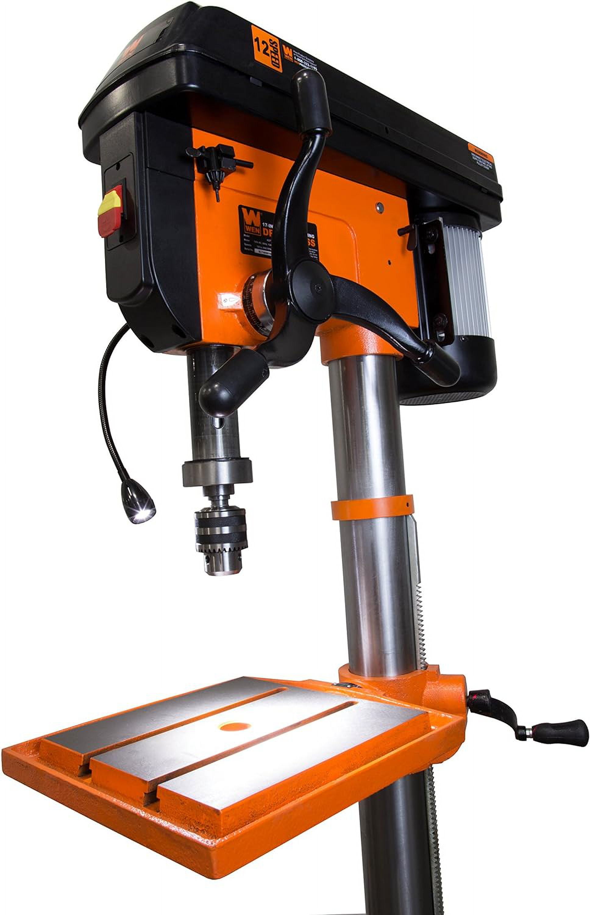 WEN Products 17-Inch 120 Volts 13 Amps 0 HP Single Phase 150-3150 RPM JT3 Chuck Floor Standing Drill Presses