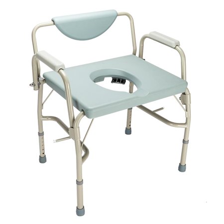 Ktaxon Medical Beside Commode Chair with Safety Steel Frame Adjustable Height Grey