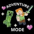 thumbnail image 2 of Men's Minecraft Adventure Mode Alex and Creeper Graphic Tee Black Large, 2 of 5