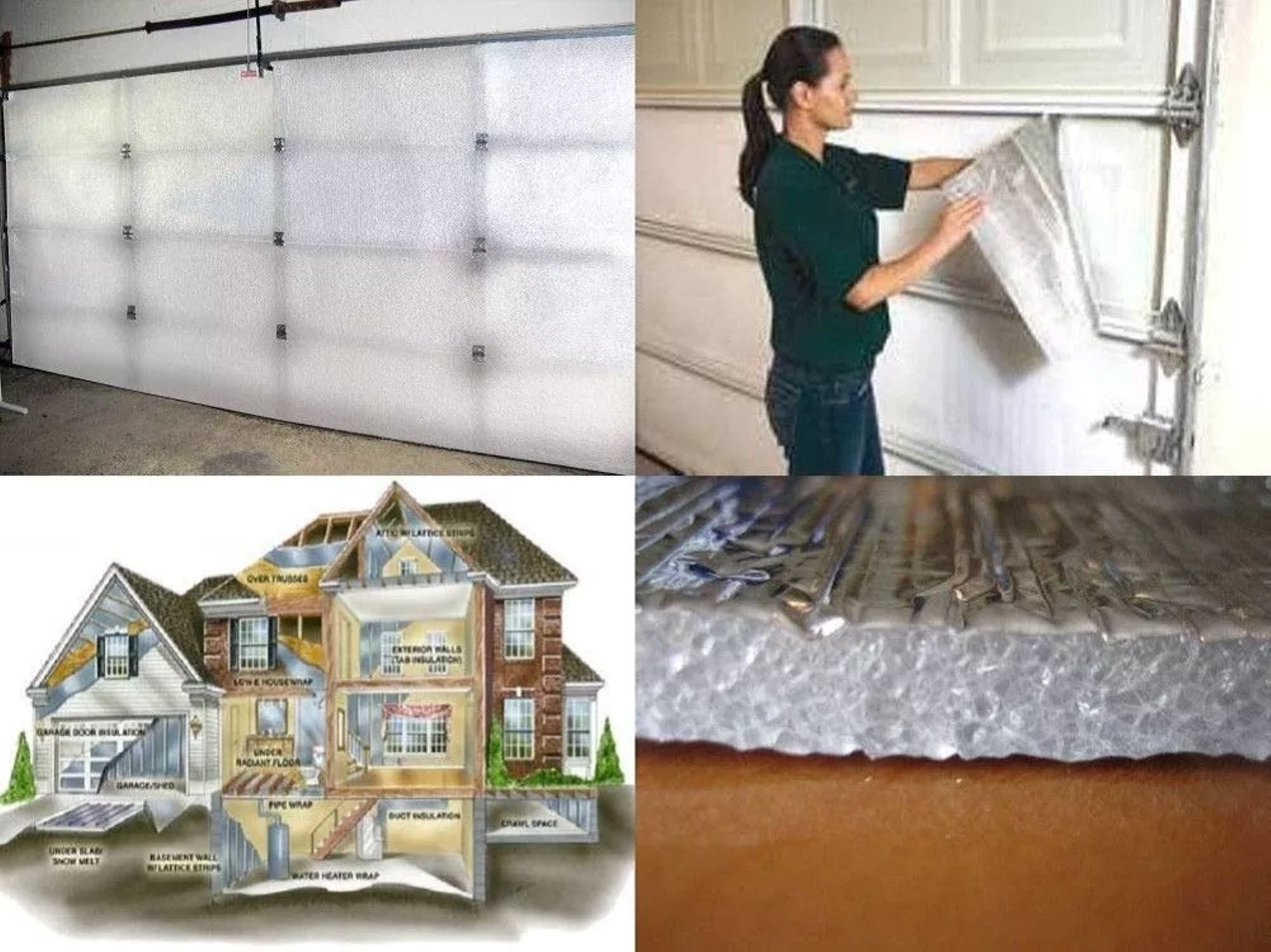 NASA SSR 1 Car Garage Door Reflective White Foam Core Insulation Kit 9x7 9x8