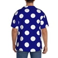 thumbnail image 3 of Gukieu Navy And White Polka Dot Print Men's Short-sleeved Shirts, Button-down Pocket Shirts, T-shirts, Beach Vacation Travel Summer Clothing-Medium, 3 of 5