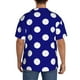 thumbnail image 3 of Fotbe Navy And White Polka Dot Camisa Estampada de Manga Corta para Hombre, Casual de Verano, Estilo Playero, Sin Arrugas-Large, 3 of 5