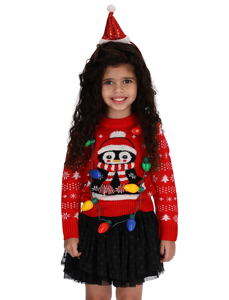 Tstars Boys Unisex Ugly Christmas Sweater Cute Penguin Santa Kids Christmas Gift Funny Humor Holiday Shirts Xmas Party Christmas Gifts for Boy Toddler Sweater Ugly Xmas Sweater - image 4 of 6