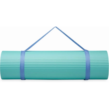 10mm Fitness Mat, 72" x 23.5" (Seafoam, Solid) with Easy Carry Strap