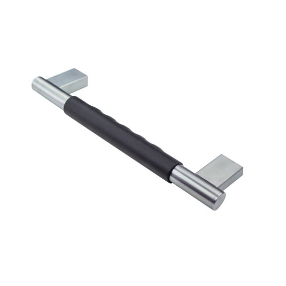 Transolid MSB12BS Maddox 12-inch Grab Bar with Black Rubber Handle, Brushed Stainless