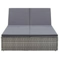 thumbnail image 4 of vidaXL Patio Bed Outdoor Double Chaise Lounge Bed with Cushion Poly Rattan, 4 of 8