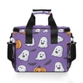 thumbnail image 7 of FORMRS Insulated Cooler Bag 24 Cans Capacity Soft Leakproof Lunch Box with Side Pockets, Halloween Ghosts Purple, 7 of 7