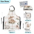 thumbnail image 3 of Cute Beige Rabbit Oven Mitts and Pot Holders with Chef Apron Set 5 Pcs Kitchen Cooking Set, 3 of 6