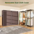thumbnail image 4 of LEHOM G6C Heavy Duty Clothes Rack with Cover, Wire Garment Rack for Hanging Clothes, Compact Closet Storage Clothing Rack with Brown Oxford Fabric Cover, Adjustable Hanging Clothes Racks for Bedroom, 4 of 8