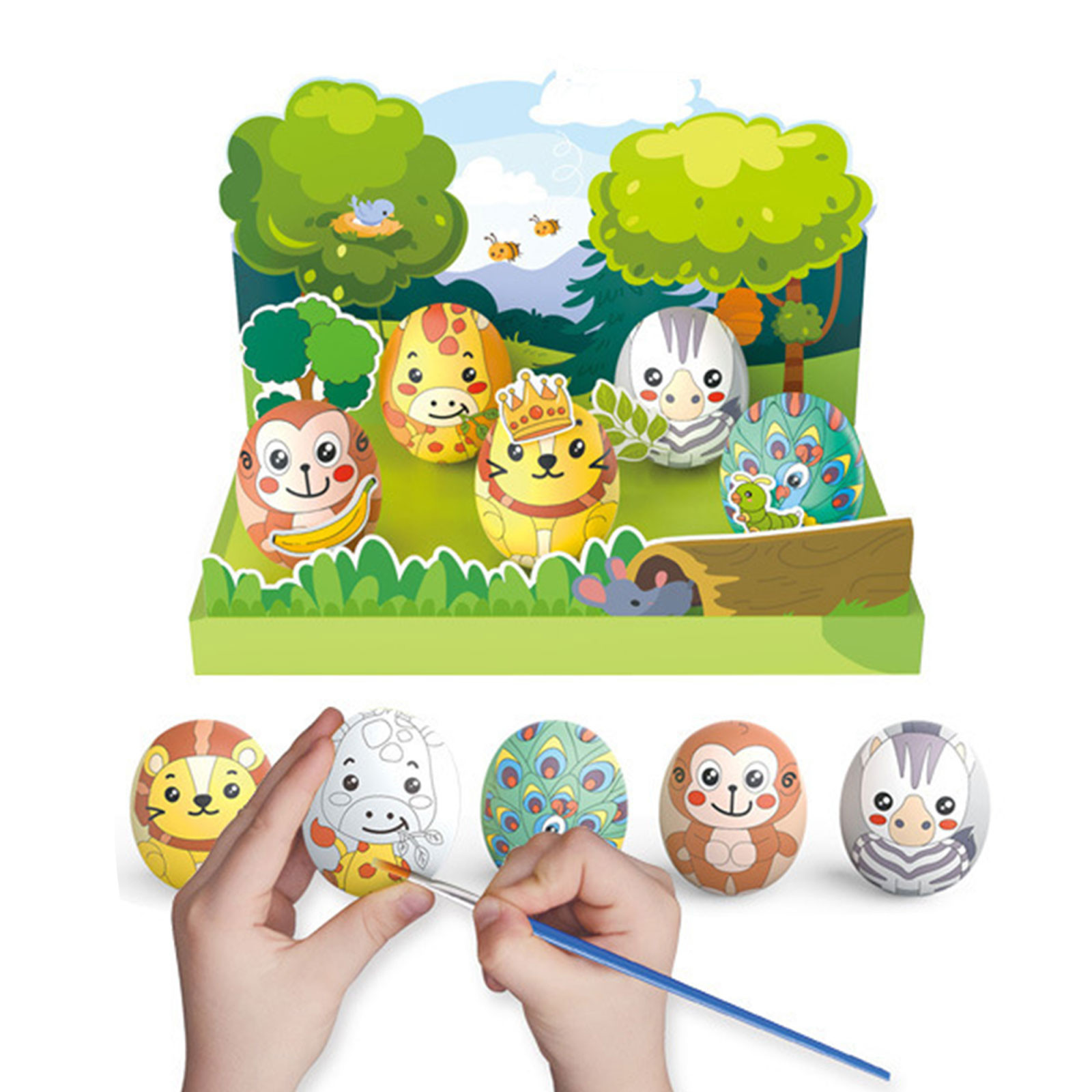 HIMIWAY Easter Eggs Painting Kit 5 Paintable Easter Eggs for Easter