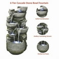 thumbnail image 2 of Litedeer 6 Tiered Cascading Stone Water Fountain with LED Lights and Auto-pump, 2 of 5