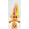 Troll Doll Rainbow Naked with Rainbow Hair by Bright of America 4.5" tall with Heart Ear Stone