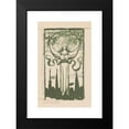 thumbnail image 2 of Antoon Derkinderen 10x14 Black Modern Framed Museum Art Print Titled - Female Figure that Holds a Branch with Flowers Above Her Head (C. 1893), 2 of 5