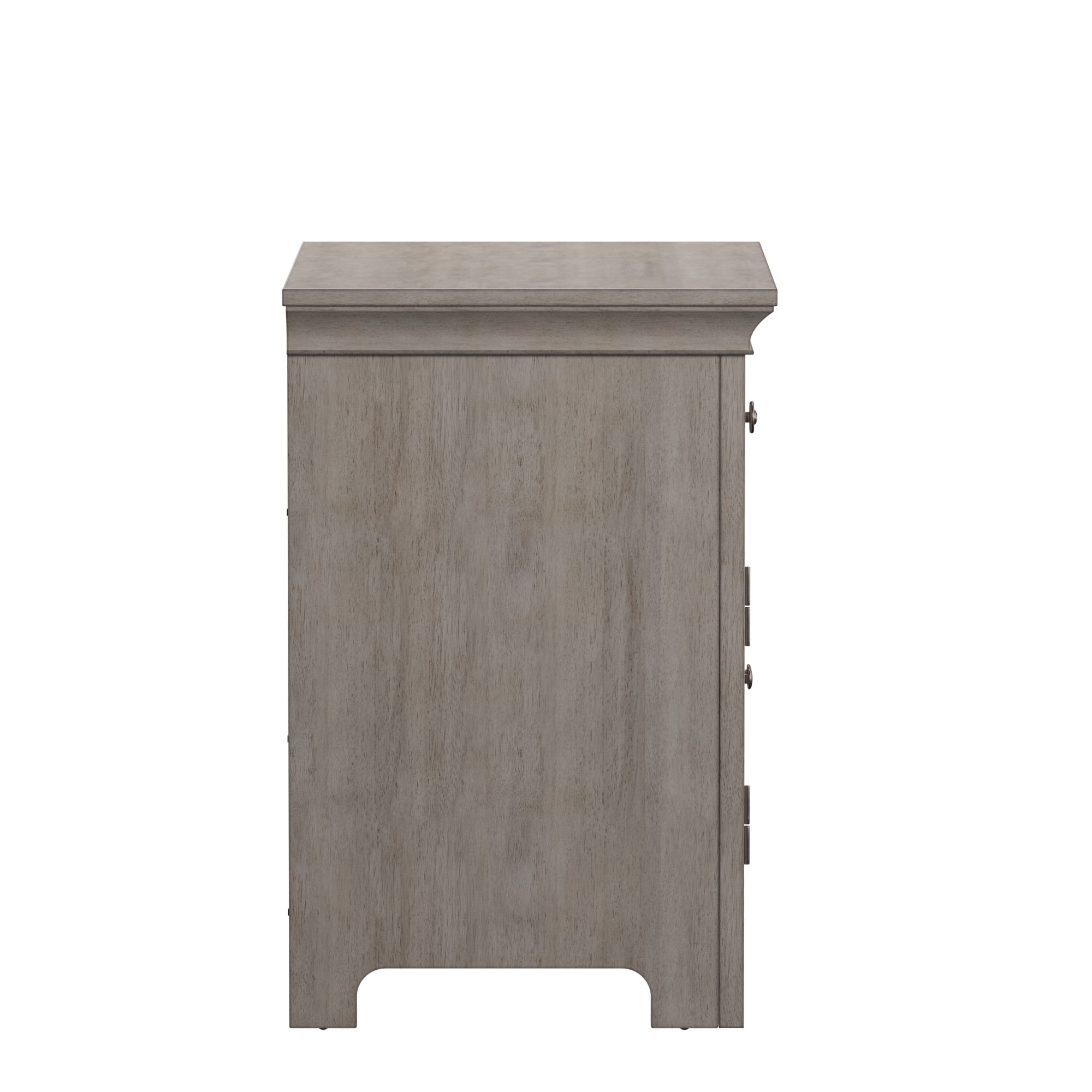 Weston Home Crestler Classic Cupboard Nightstand with 1-Drawer & Charging Station, Antique White