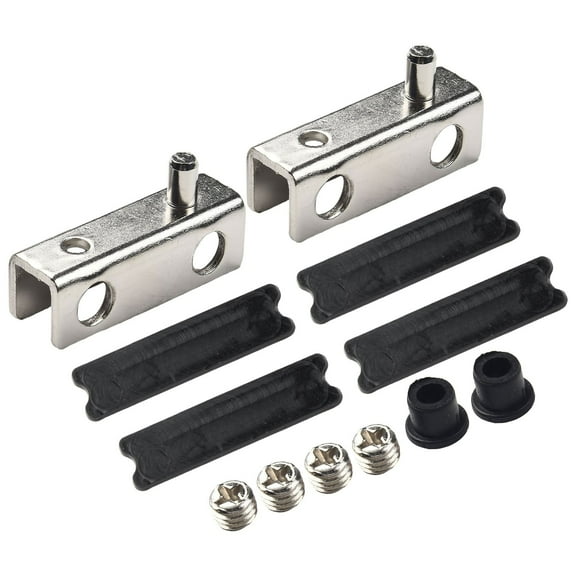 2Pcs Glass Door Hinge Double Sided Without Hole Stainless Steel Cabinet Cupboard Glass Clamps Clip For 40*13Mm Degree