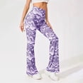 thumbnail image 2 of ANINEO Women's High Waist Water Ripple Print Yoga Pants Flared Casual Bell Bottoms With Stretch Comfort Soft Daily Female Trousers, 2 of 5