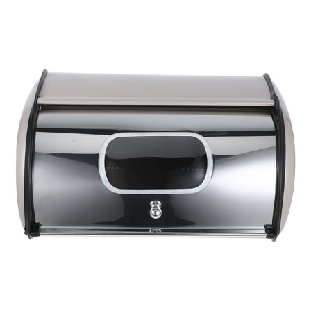 WORGEOUS Metal Bread Box Home Kitchen Countertop Stainless Steel Container Bread Storage Box with Window Bread Holder for Countertop