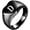 Black D, variant on Men's and Women's Stainless Steel 12MM Simple Heart Engraving Of 26 English Letters Ring Black U Size 5
