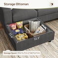 thumbnail image 4 of Marrber 102.4" Oversized 8-Seater Sectional Couch for Living Room, U-Shaped Modular Sectional Sofa with Storage Ottomans, Pet-Friendly Corduroy, Gray, 4 of 8