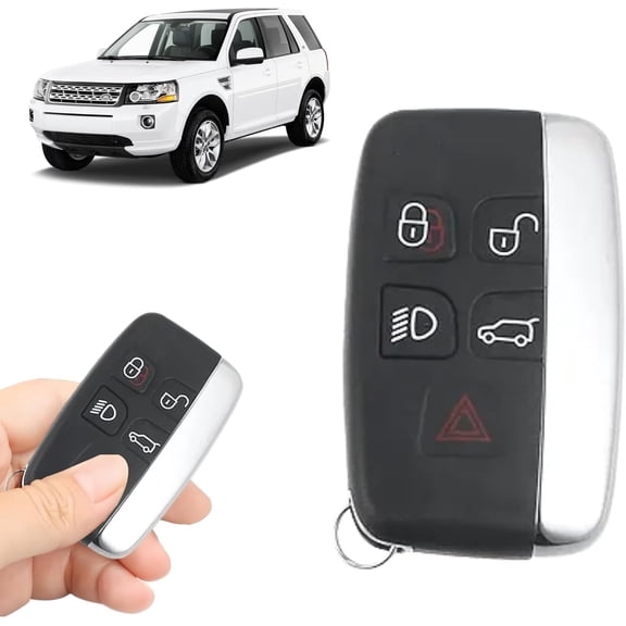 Replacement Keyless Entry Remote Car Key Fob 315MHz KOBJTF10A Compatible with Land Rover Range Rover Evoque Sport (2012-2017), for LR4 (2012-2016), for LR2 (2012-2015) J107 5 Buttons